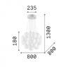 NOWOCZESNA LAMPA WISZĄCA SZKLANE KULE MAPA PLUS SP22 IDEAL LUX BIAŁA 140230